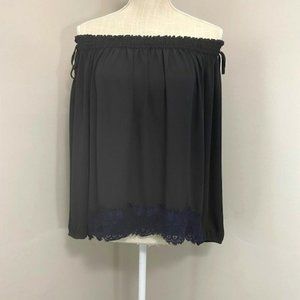 LOFT Black Off Shoulder Blouse Size S